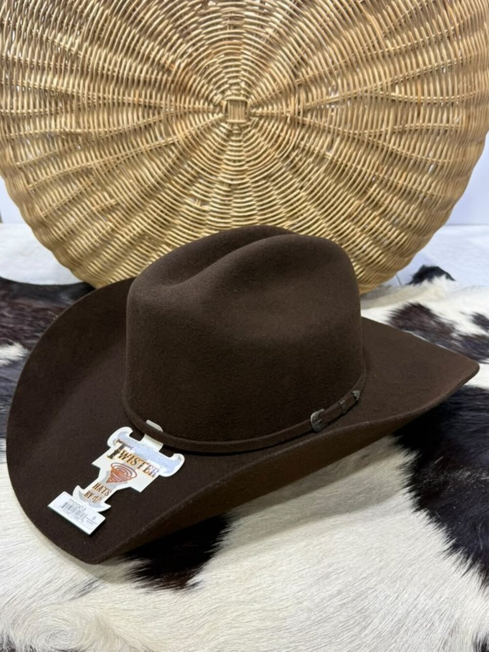 Twister Chocolate Wool Cowboy Hat (size 8)